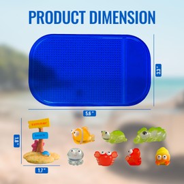 Mini Ocean Animals Summer Beach Resin Ornaments, Tiny Sea Animals Figurines Universal Car Dashboard Non Slip Mat for Cell Phone, Keys, Glass, Car Interior Dashboard Decoration