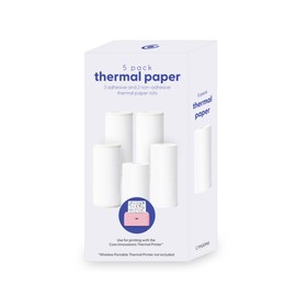 Core Innovations Thermal Printer Paper & Sticker Bundle, (3) Adhesive & (2) Paper Rolls for Photos, Labels & Stickers, White (5 Rolls)