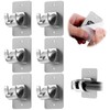 6PCS No Drill Curtain Brackets, Self-Adhesive Rod Holders, Universal Plastic