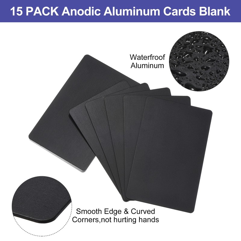 PATIKIL 15 Pack Metal Business Cards Anodized 0.8mm Thick Anodized
