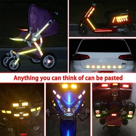 NewL Car Reflective Tape Safety Warning Car Decoration Sticker Crystal Honeycomb Edge Reflector Protective Strip Film for Car Motorcycle Sticker (White, 20cm*300cm)
