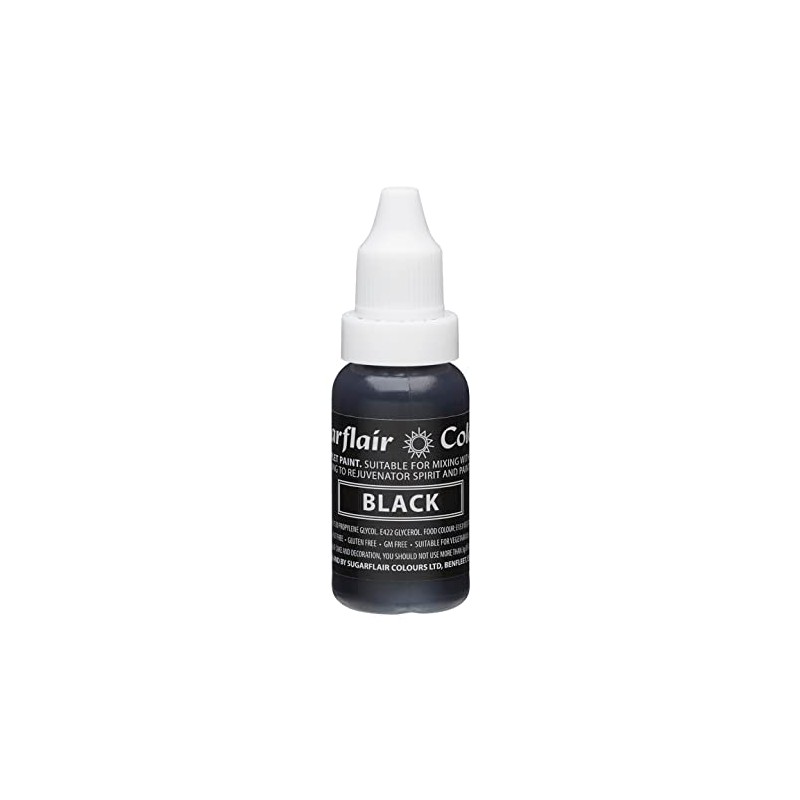 Sugarflair Black Liquid Food Colouring Droplet For Colouring Royal Icing,