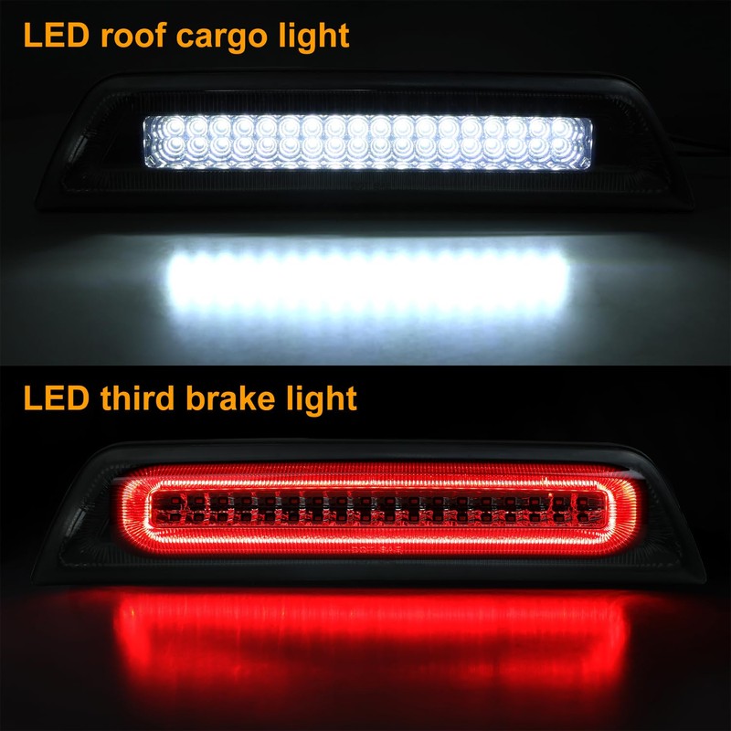 Jinfili LED Strobe 3rd Third Brake Light Assembly Replacement for