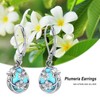 JUSTKIDSTOY Plumeria earrings 925 Sterling Silver Turquoise Hawaiian Flower Dangle