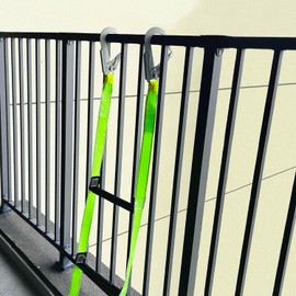 Fire Escape Ladder with 2 Heavy Hooks, 16.7 Feet Emergency Fire Ladder for 2-3 Story Homes, Reusable Safety Rope Ladders for Balcony Railing Treehouse, Green