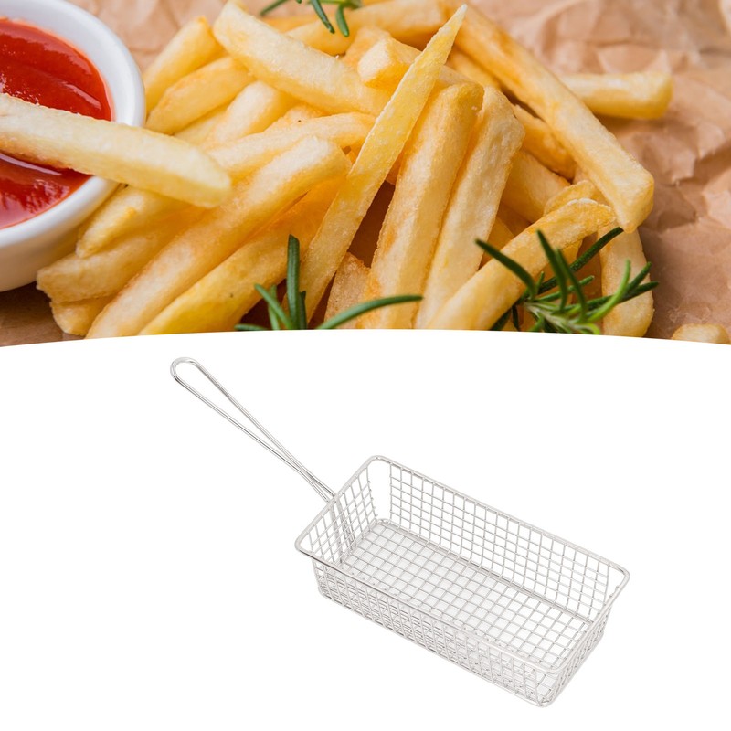 Stainless Steel Deep Fryer Basket with Long Handle Multifunction Easy