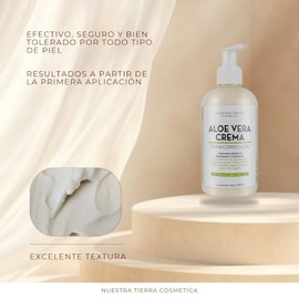 Nuestra Tierra Cosmética Crema de Aloe Vera, Hidratante y Calmante, para Todo Tipo de Piel, 250ml