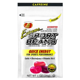 Jelly Belly Sport Beans- Extreme Assorted - Energy Chews with Caffeine [24 Pack] Box (Cherry, Watermelon & Pomegranate) Click for More Sizes 1 Ounce