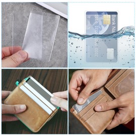 100 Pcs Social Security Card Protector Sleeves Clear Card Holder Sleeves Credit Cards Holder Side-Open Waterproof Business Cards Protectors Sleeve PVC Soft