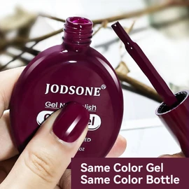 JODSONE 1Pcs 16.5ml Same Color Same Bottle Gel Nail Polish Burgundy Glossy Long Lasting Elegant Noble Girl Women's Holiday Gift