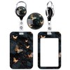 Golden Butterfly Badge Holder Retractable Clip for ID Card &