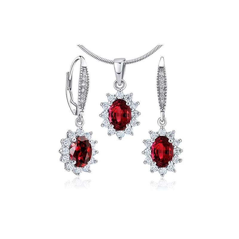SILVEGO Women's 925 Sterling Silver Earrings and Pendant Set with
