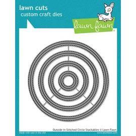 Lawn Fawn Lawn Cuts Custom Craft Die - Outside In Stitched Circle Stackables (LF1441)