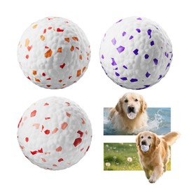 FOXMM E-TPU Dog Balls 3 Pack - Interactive Tennis Balls Alternative for Aggressive Chewers, Indestructible Chew Toys for Puppy Teething, Keep Dogs Busy, Suit for Large Medium Small Breed