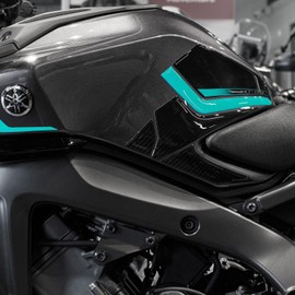 Resin Bike Motorcycle 3D Stickers Compatible with Yamaha MT-09 2024 Midnight Cyan. Bike Tank Side Protector from Impact and Scratches. Sticker 3D Resin Gadget Moto
