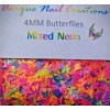 Unique Nail Creations NEON BUTTERFLY GlitterU Choose Color~Nail Art•Acrylic•Ge -