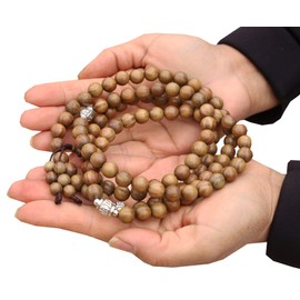 DharmaObjects Tibetan MEDITATION 108 Beads Genuine Kadamwood MALA For Compassion (Kadam Wood)