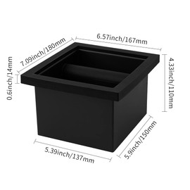 watchget エスプレッソノックボックス ボトムレス コーヒーノックボックス　ステンレススチール knock box コーヒーグラウンドノックボックス コーヒーカス収納　コーヒーゴミ箱　埋め込み型 取り外し可能 滑り止め 家庭用 業務用　ブラック