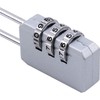 Silver Portable Luggage Locks 3 Digit Combination Padlocks Number Code