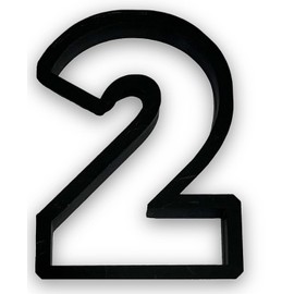 2 Block Numbers Cookie Cutter with Easy to Push Design (3.5 inch)