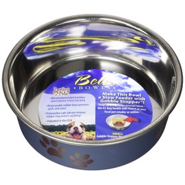 Loving Pets Metallic Bella Bowl, Small, Blueberry