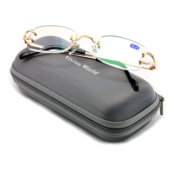 V.W.E Rectangular Rimless Fashion Reading Glasses With Anti-reflective AR Coating