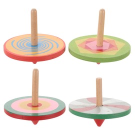 LIOOBO 4pcs Colorful Wooden Hand Crank Hand Crank Toys for Kids Funny DIY (Random Color)