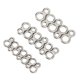 VGEBY1 Anillos divididos de pesca, 60 piezas de acero inoxidable sólido figura de pesca 8 anillos de jigging accesorio de aparejos de señuelo