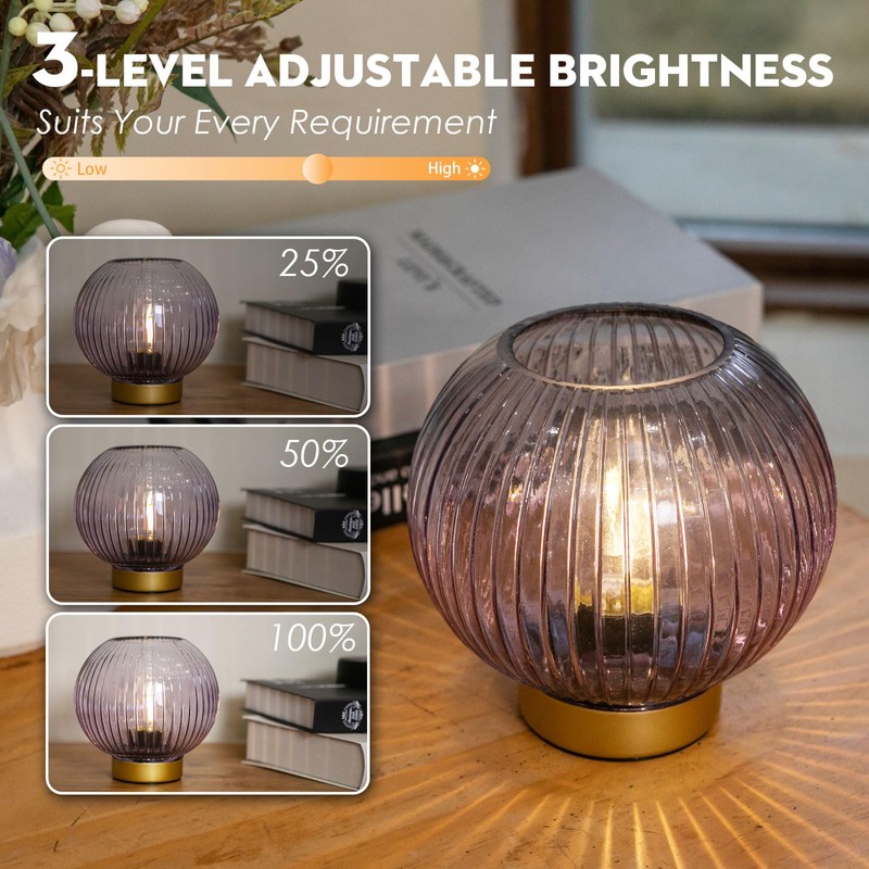 ULAROOM Battery Operated Lamp with Remote Control, Cordless Table Lamps