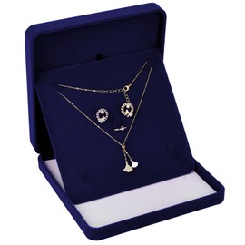 Wisebom Velvet Jewelry Set Box, Plush Jewelry Set Box Jewellery Organizer Box Velvet Gift Box for Women Jewelry Bracelet Necklace Earring Ring