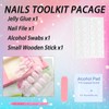 Short Press on Nails Square Fake Nails Light Pink Full