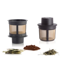 Finum Floating Basket Floating Permanent Filter for Tea, Coffee and Spices - Permanent Filter with Stainless Steel Fabric as Tea Filter, Coffee Filter and Spice Filter, Black