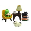 RAQWI Cute Mini Frog and Cat Figurine for Office, Home