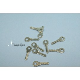 Unbranded Key Charms Double Sided Antique Silver Tone 18 x 7 mm US Seller 889