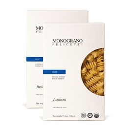 Monograno Felicetti Matt Fusilloni Pasta Italian Organic Non-GMO 17.6oz (500g) 2 Pack