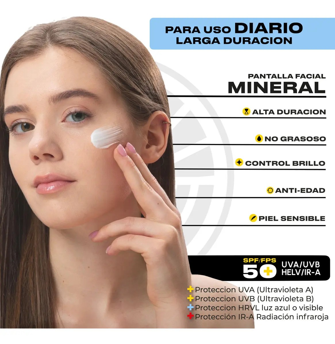 Pantalla Solar Facial Mineral Ulmar Fps50 Uvauvbhevl 50ml