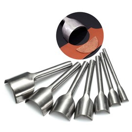 Odowalker 7 Pieces Strap End Punches Leather Tools Leather Craft Tools DIY Half Circle End Corner Half-Round Cutter Punch for Crafting Strap Belt Wallet and Bag End 10mm-40mm