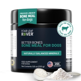 Four Leaf Rover Better Bones Bone Meal for Dogs - Dog Calcium Supplement for Healthy Joints, Teeth, & Bones - from 100% Grass-Fed New Zealand Beef Bone