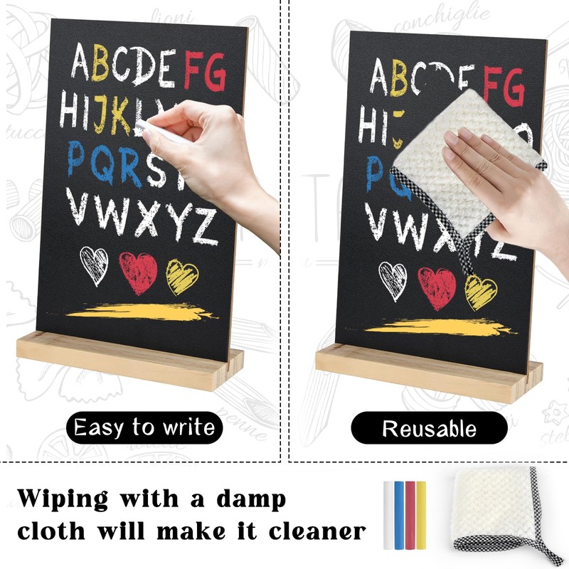 BOUBONI 1 Pack Chalkboard 8 x 12 inch Tabletop Chalkboard