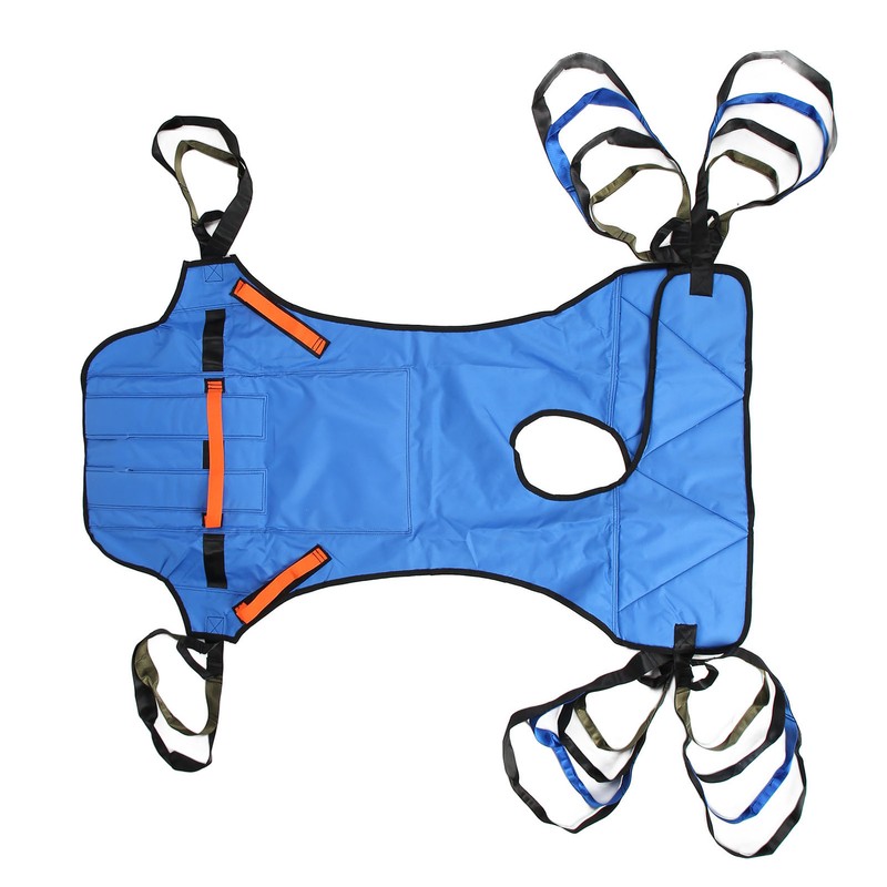 Patient Full Body Lift Sling Royalblue Head Support Toileting Transfer