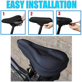 TYC Cojín de Asiento de Gel para Bicicleta, Cubre Sillines Bicicleta Gel Suave Cómodo cojín de sillín de Bicicleta Acolchado de Silicona y Espuma para Bicicletas de Ejercicio, Bicicletas de montaña