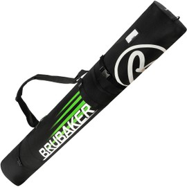 Henry Brubaker Carver Champion Ski Bag Padded for 1 Pair of Skis and Poles 170 cm or 190 cm Green Schwarz/Grün 170 Size:170 cm