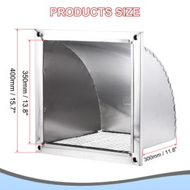 PATIKIL 14"x14" Wall Vent Cover, Exterior Dryer Vent Outlet Grille Louvered 304 Stainless Steel Outdoor Duct Ventilation with Mesh Screen for Bathroom Kitchen
