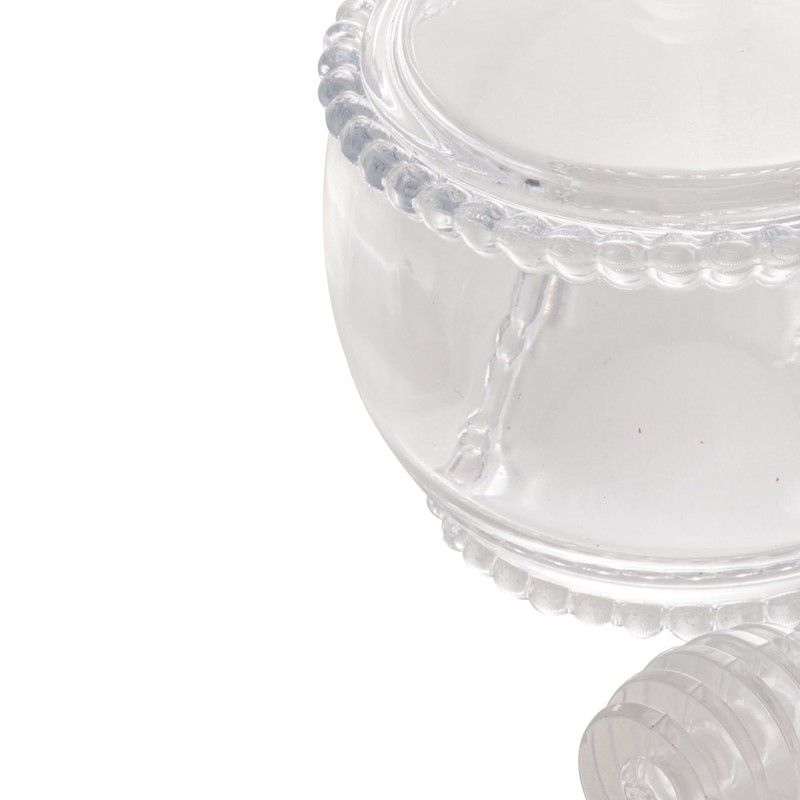 WOLFF - Pearl Crystal Beaded Sugar Bowl with Lid and