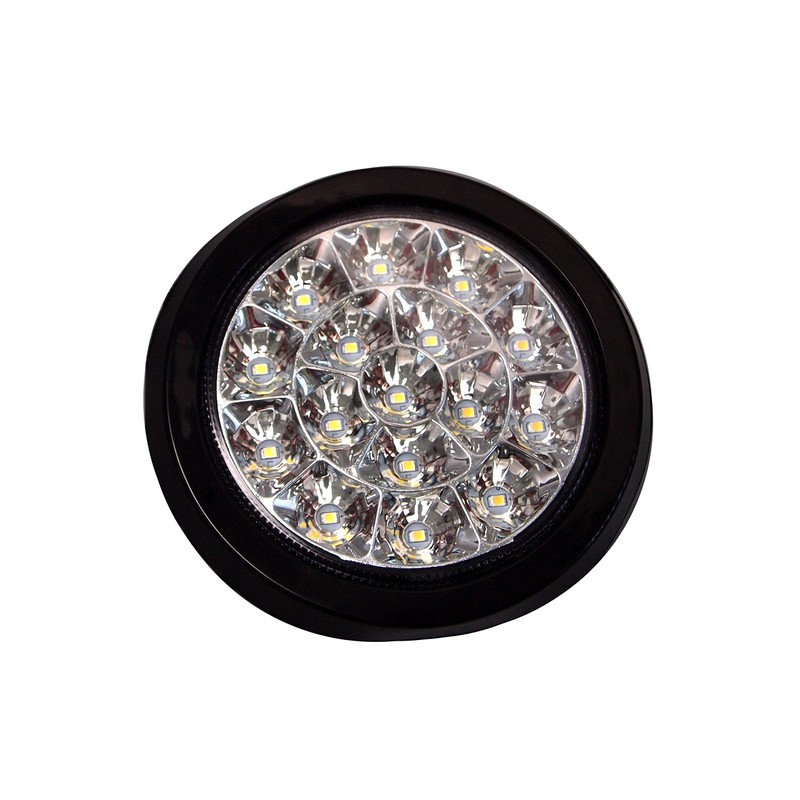 QSC 4" White 16 LED Round Reverse/Backup/Tail Trailer Light Kit