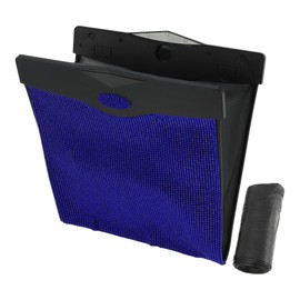 TUCKBOLD Car Trash Can Portable Back Seat Trash Bin Blue 1 Pc 12.2" Length 11.4" Width 10.2" Height Faux Leather