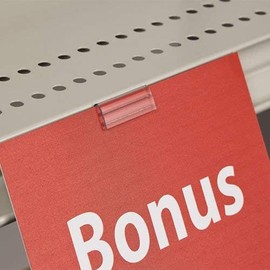 Gondola Shelving Ticket Channel Sign Holder, Clip on Sign Clip Grip for Shelf C-Channel - 100 Pack