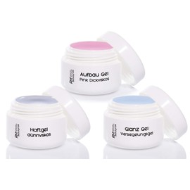 3 x 15 ml UV Gel Set Bonding Gel Builder Gel Pink Thick Sealing Gel Nail Gel Set 2 Starter Set (Pack of 3)