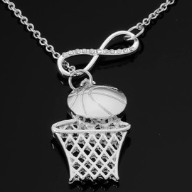 HUTIMY Basketball Necklace for Girls Teen Women Basketball Player Gifts from Coach Necklaces Basketball Items