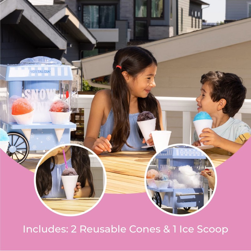Nostalgia Snow Cone Shaved Ice Machine - Retro Table-Top Slushie